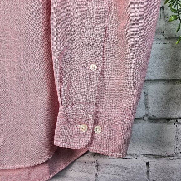 RALPH LAUREN BLUE LABEL LONG SLEEVE BUTTON DOWN CUSTOM FIT RED 15 1/2 - Picture 2 of 9